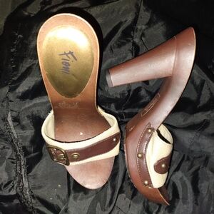 FIONI Clothing Tan and Brown Mules